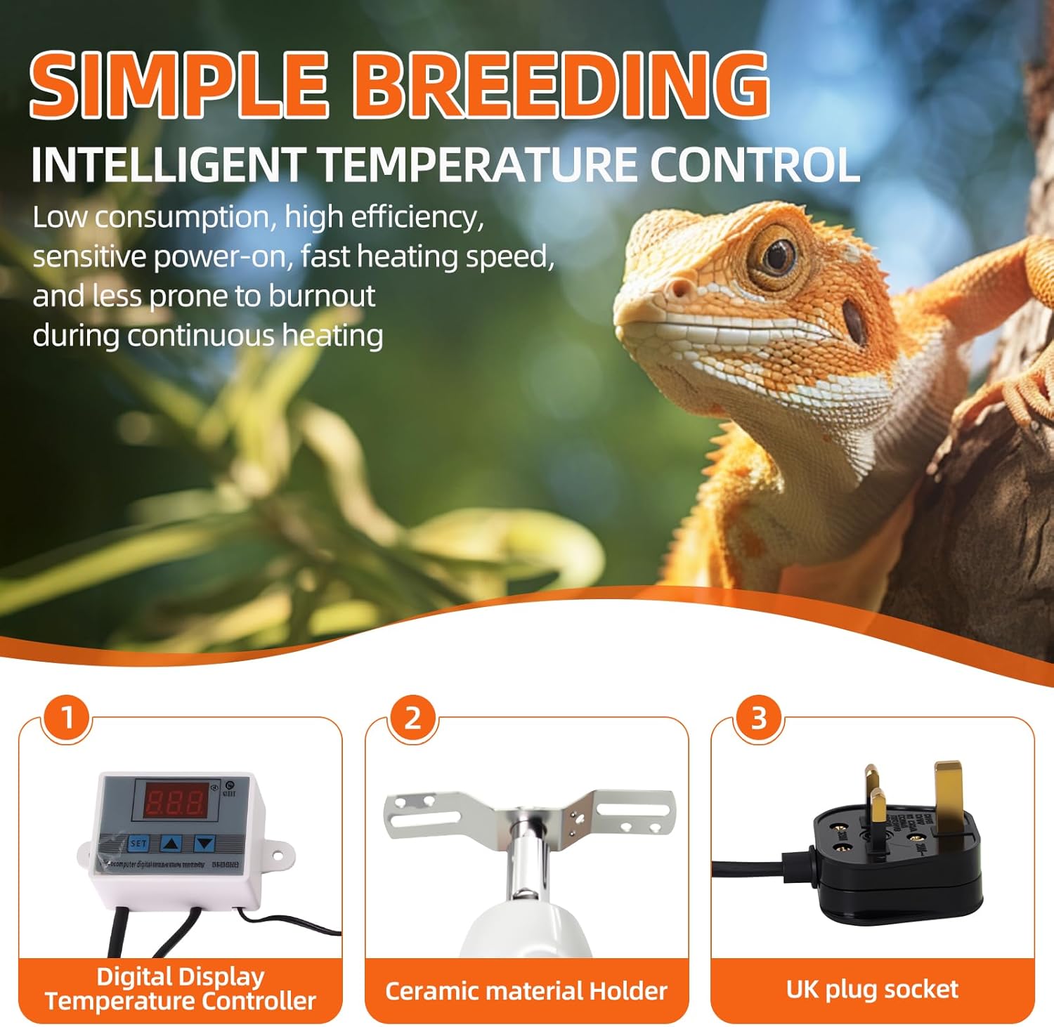 Reptile Heat Lamp Holder Heati - Ceramic Heat Emitter avaliação e preço