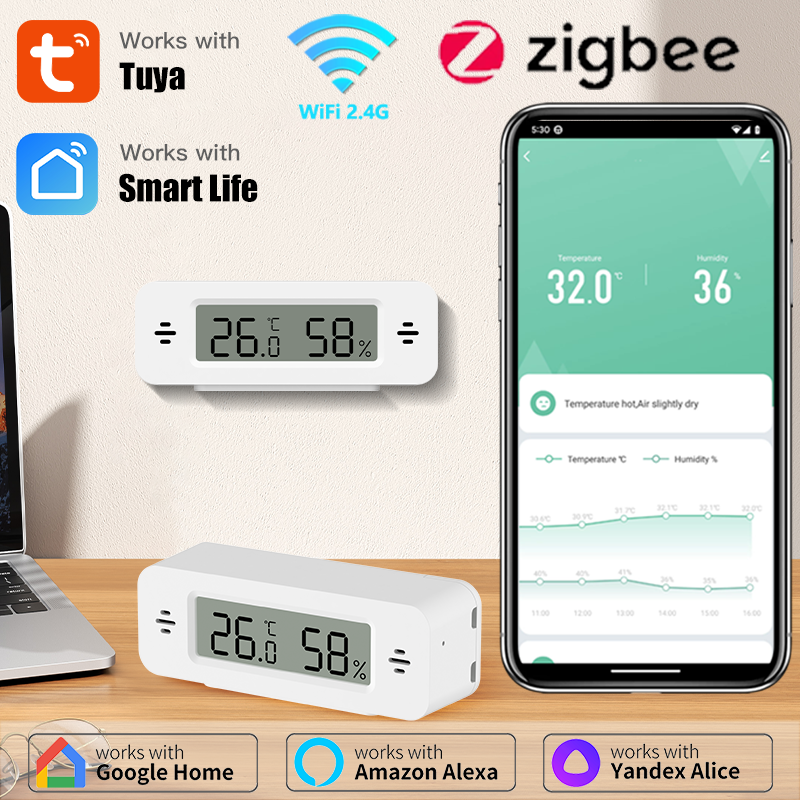 Tuya WiFi/Zigbee Temperature H - Digital Hygrometer Probe avaliação e preço