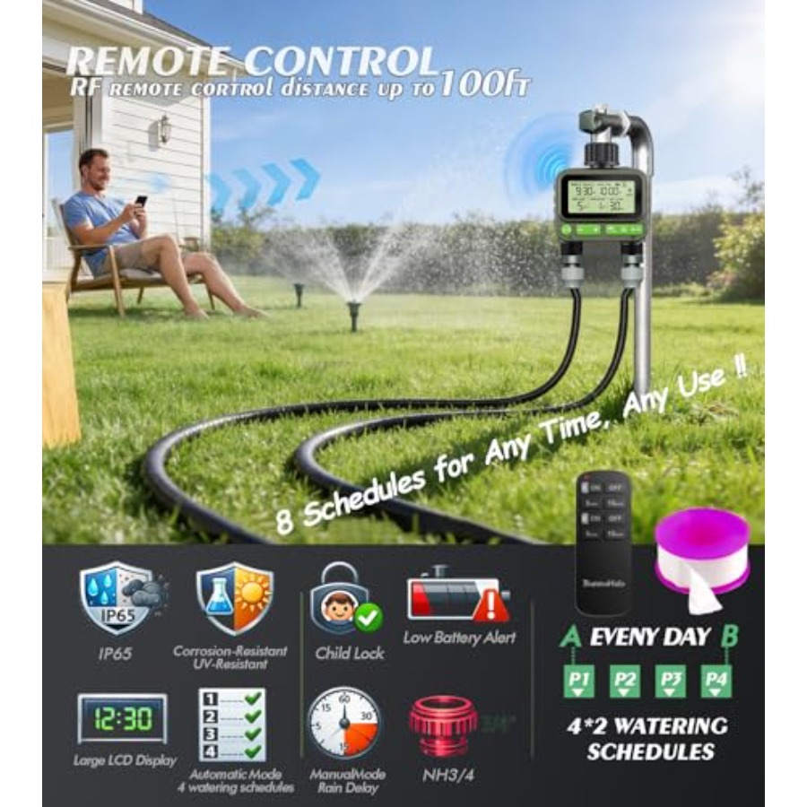Smart Sprinkler Timer for Lawn - Timer Dual Outlet avaliação e preço