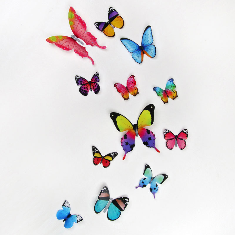 12Pcs 3D Butterfly Wall Sticke - Pvc Panel Background avaliação e preço