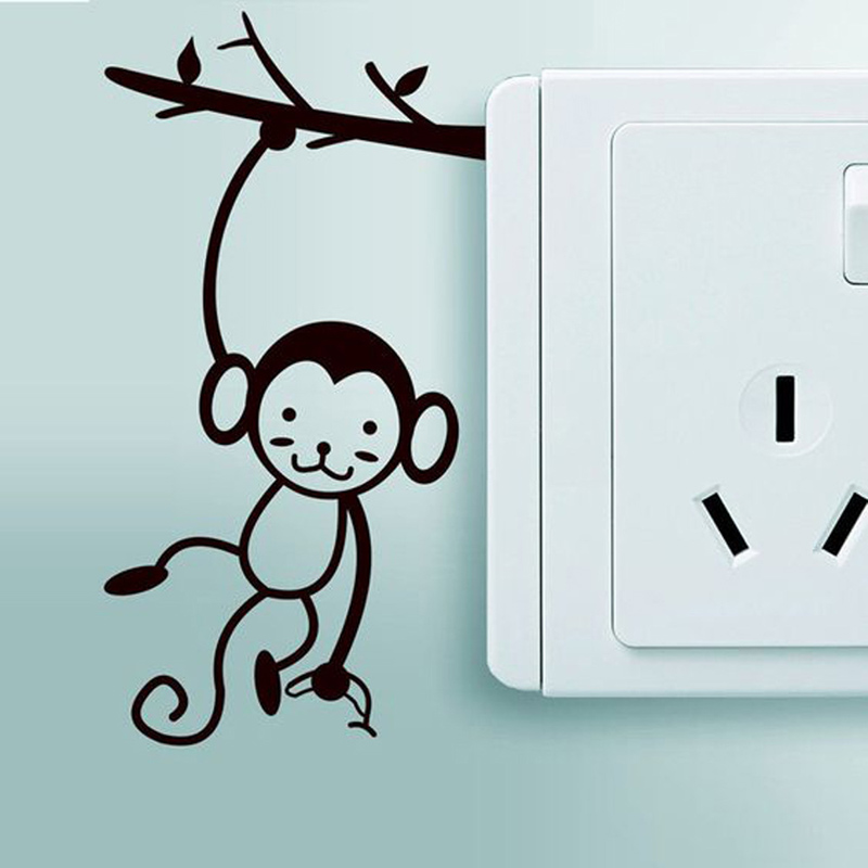 Black Cute Monkey Hanging Tree - Pvc Panel Background avaliação e preço