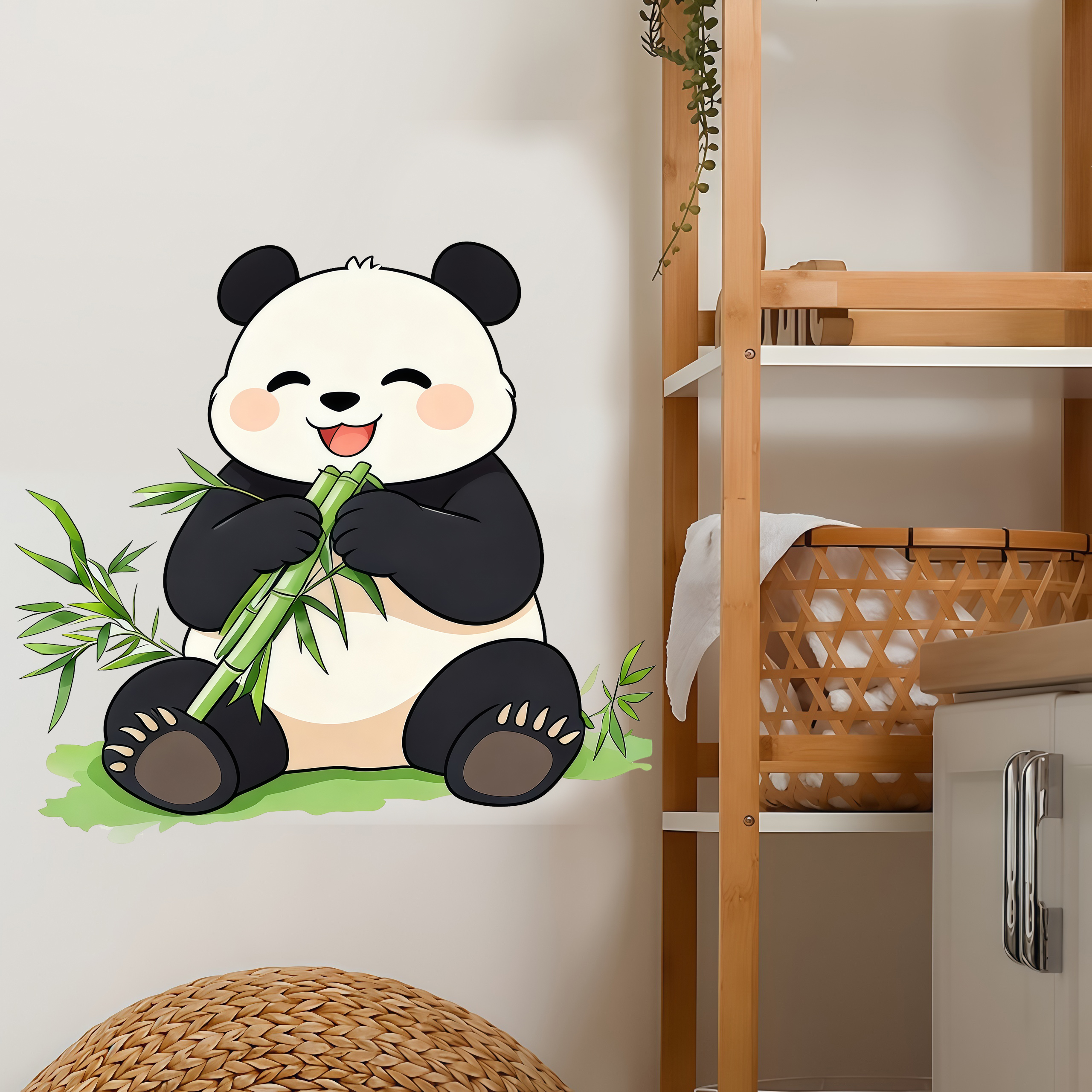 Bamboo And Panda Wall Decals S - Pvc Panel Background avaliação e preço