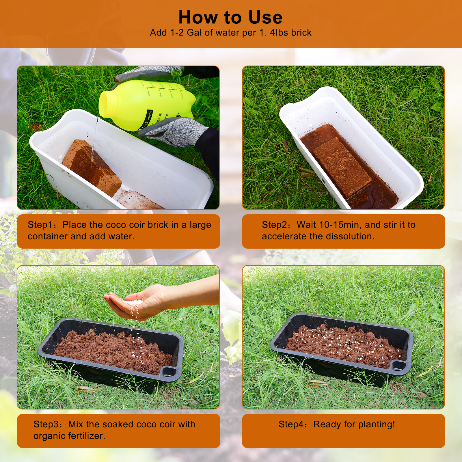 1 Pack Premium Coco Coir Brick - Substrate Coconut Fiber avaliação e preço
