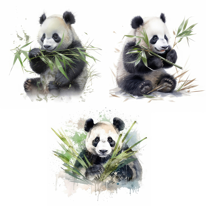C76# Watercolor panda wall sti - Pvc Panel Background avaliação e preço