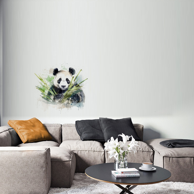 C76# Watercolor panda wall sti - Pvc Panel Background avaliação e preço