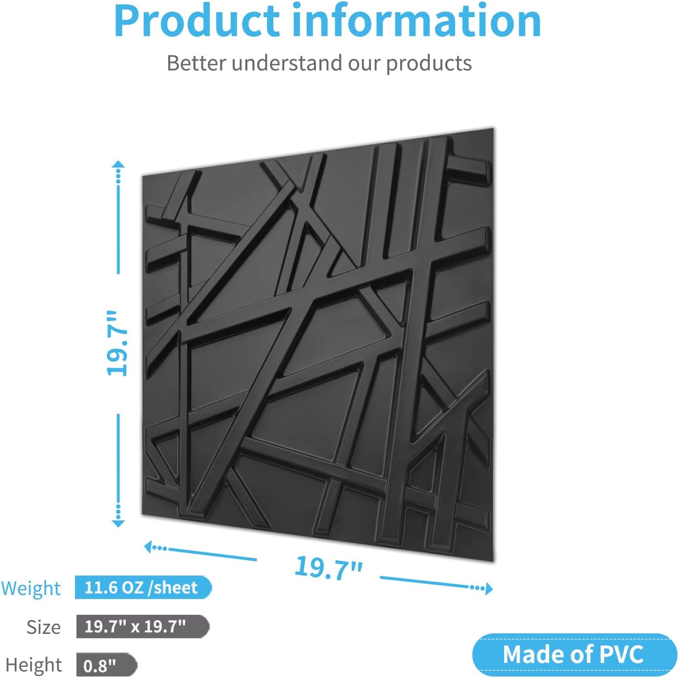 19.7x19.7in PVC Wall Panel Str - Pvc Panel Background avaliação e preço