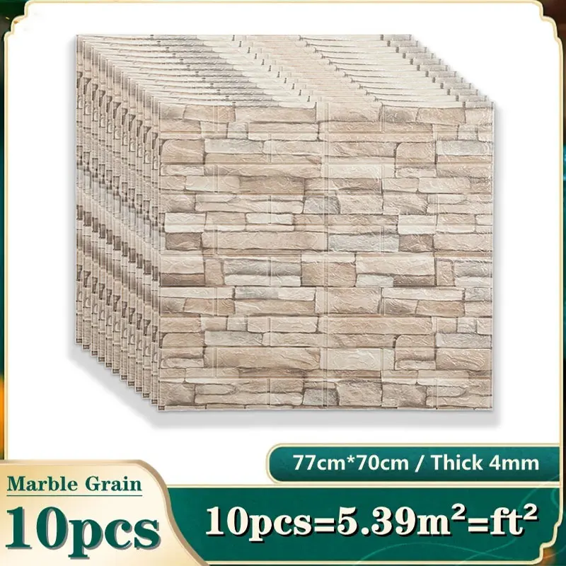 10PCS Self Adhesive 3D Brick W - Pvc Panel Background avaliação e preço