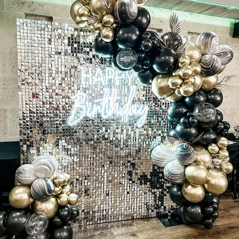 Silver Sequin Wall Backdrop Pa - Pvc Panel Background avaliação e preço