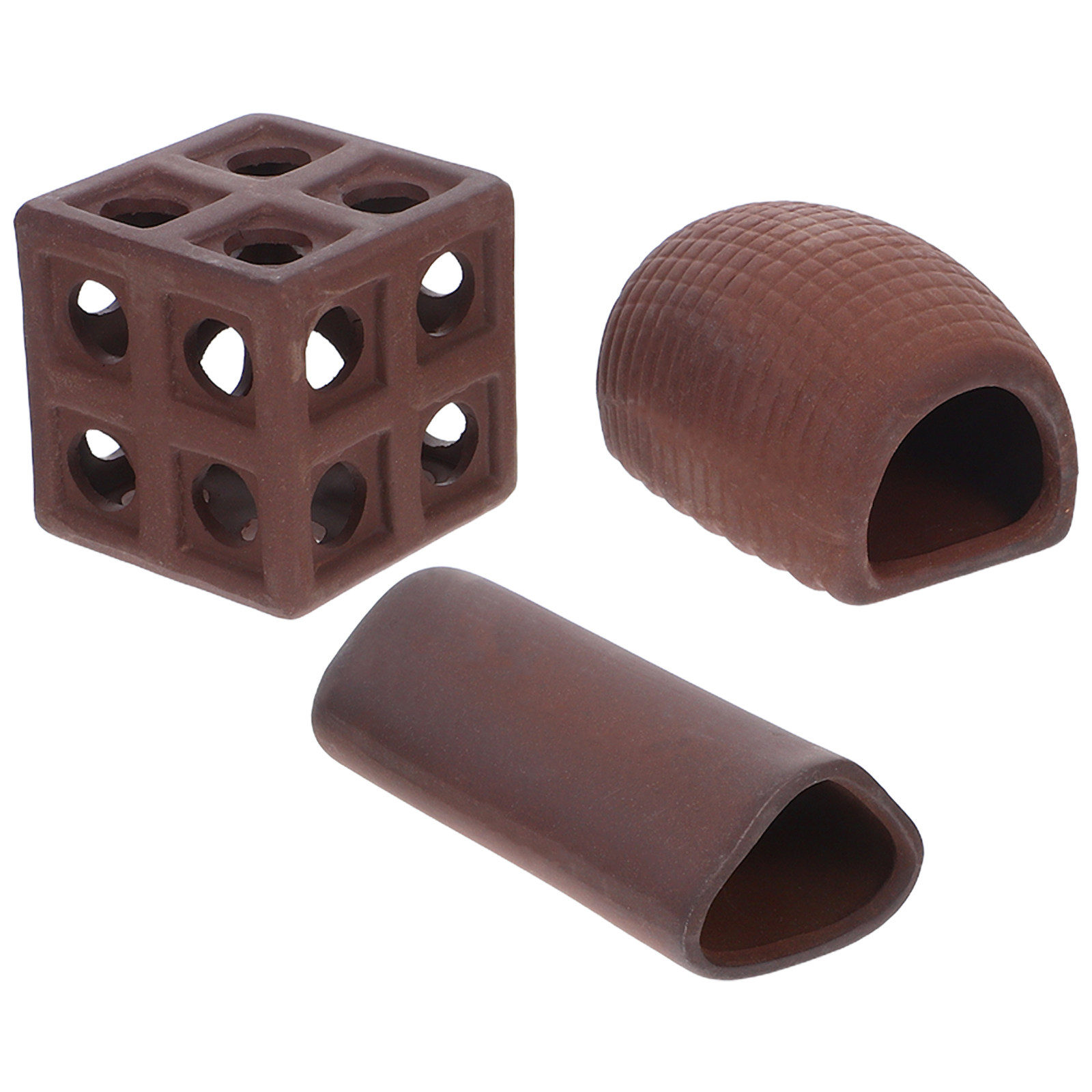 3Pcs Aquarium Decorative Rocke - Hide Cave Ceramic avaliação e preço