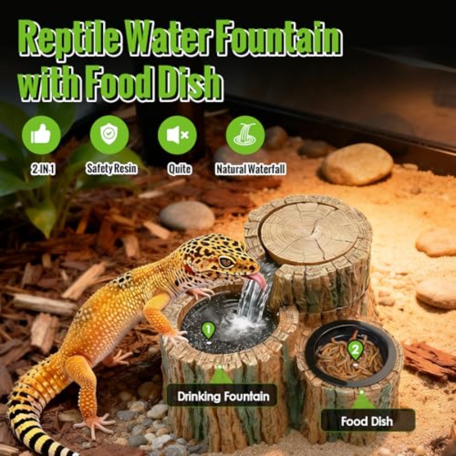 2 in 1 Reptile Water Fountain  - Water Dish Reptile avaliação e preço